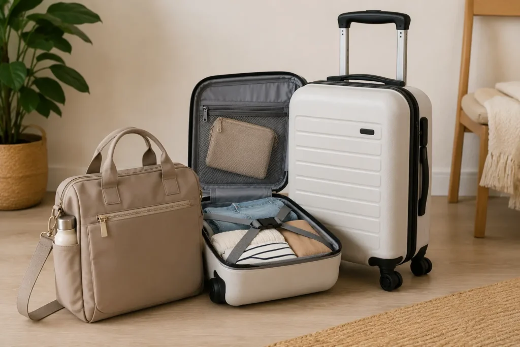 Οργανωμένη βαλίτσα με packing cubes — πακετάρισμα βαλίτσας βήμα προς βήμα